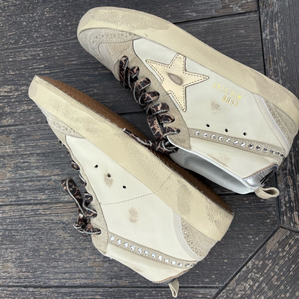 GOLDEN GOOSE SUPER STAR HIGH TOP DISTRESSED SNEAKERS 37/7 - Picture 7 of 8